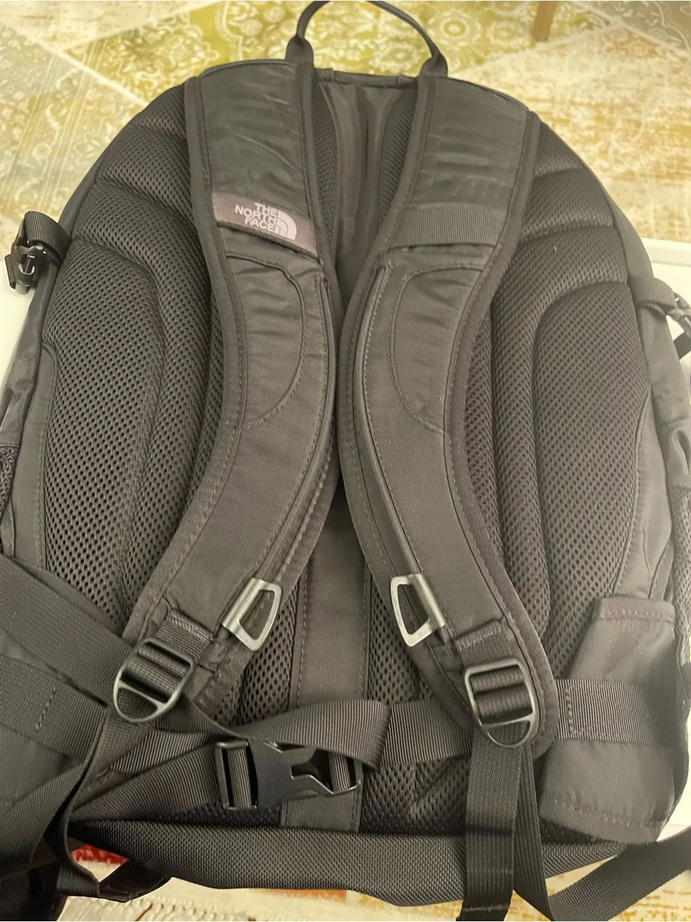 Kenneth Cole Black Leather Buckle-Front Backpack